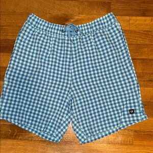 Saxx Blue Gingham Men's Swim Trunks Size Medium